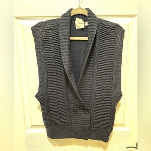 Vintage Koret Career Navy Blue Women's Sweater Vest Size M/L